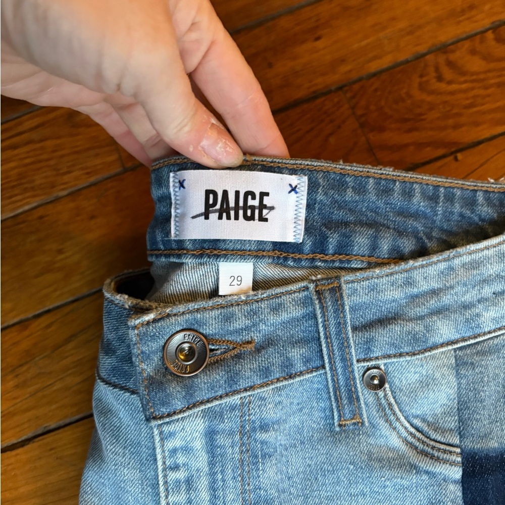 PAIGE Two-Tone Blue Jeans - Picture 8 of 8